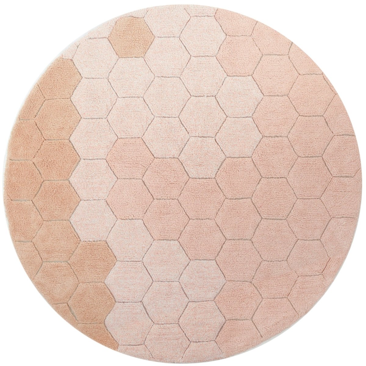 LORENA CANALS-Tapis Lavable Rond Nid D'abeille Rose-Les Petits