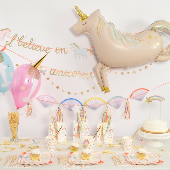 Autre élément décoratif de jardin Pink Unicorn Foil Balloons - 100cm, Ensemble de ballons licorne avec ballon nuageux, Ballon tête de licorne  pour filles Licorne B