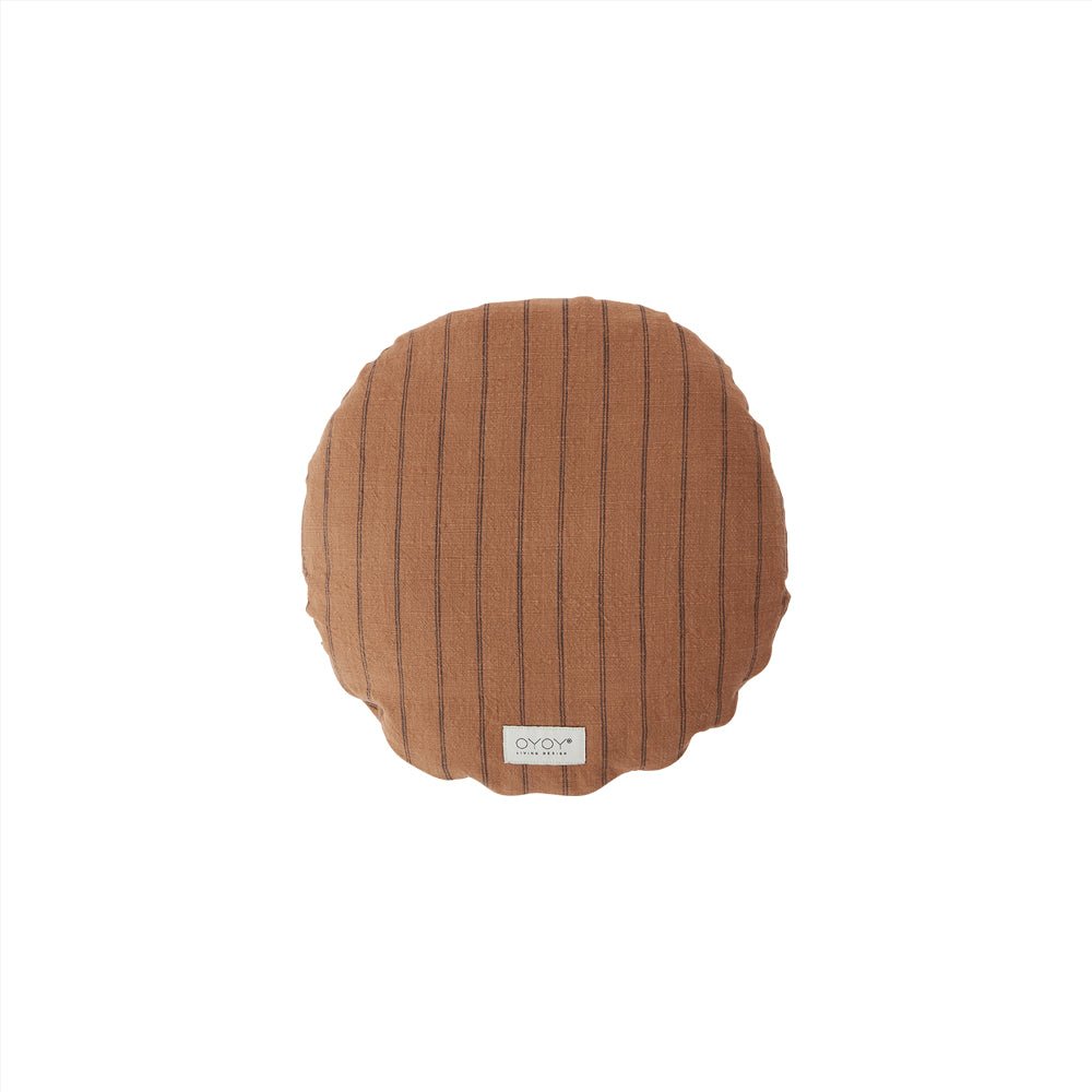 OYOY LIVING-Coussin Kyoto Rond - Caramel Foncé-Les Petits