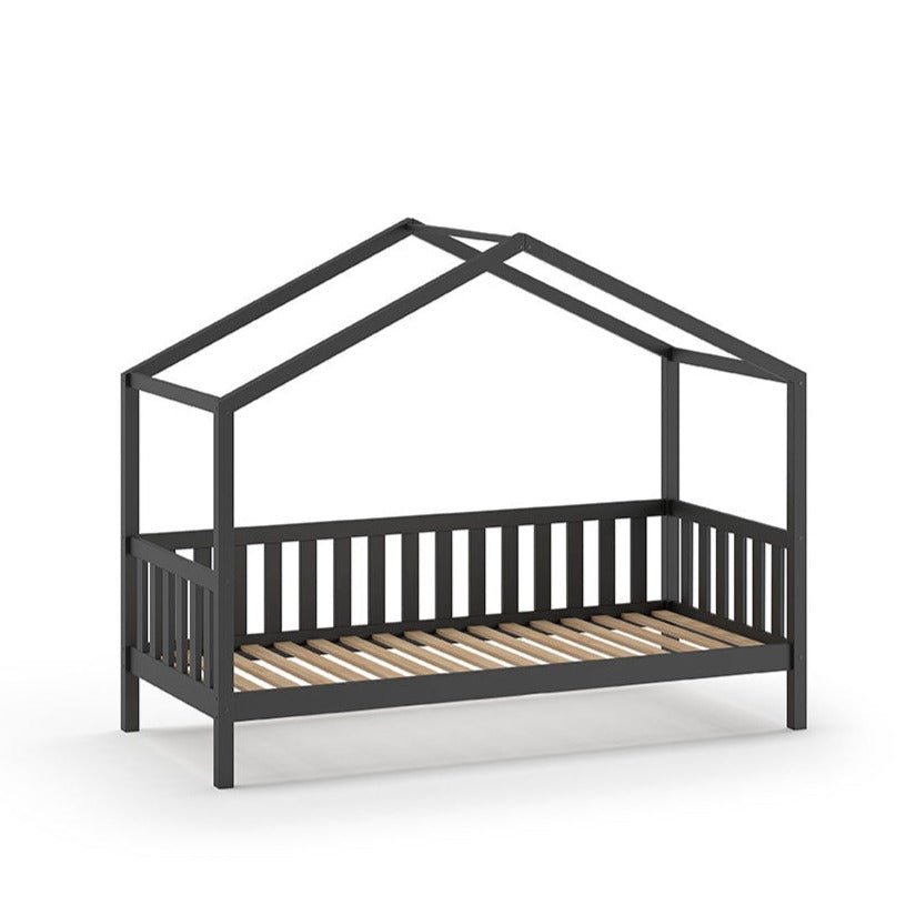 VIPACK-Lit Cabane Dallas Avec Tiroir de Lit - Anthracite-Les Petits