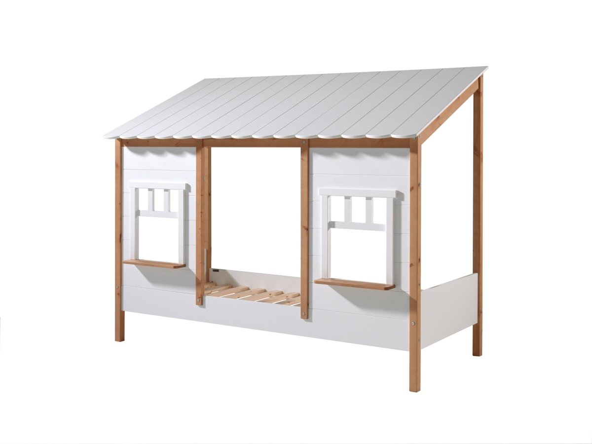 VIPACK-Lit Cabane Housebed Avec Tiroir de Lit - Blanc-Les Petits