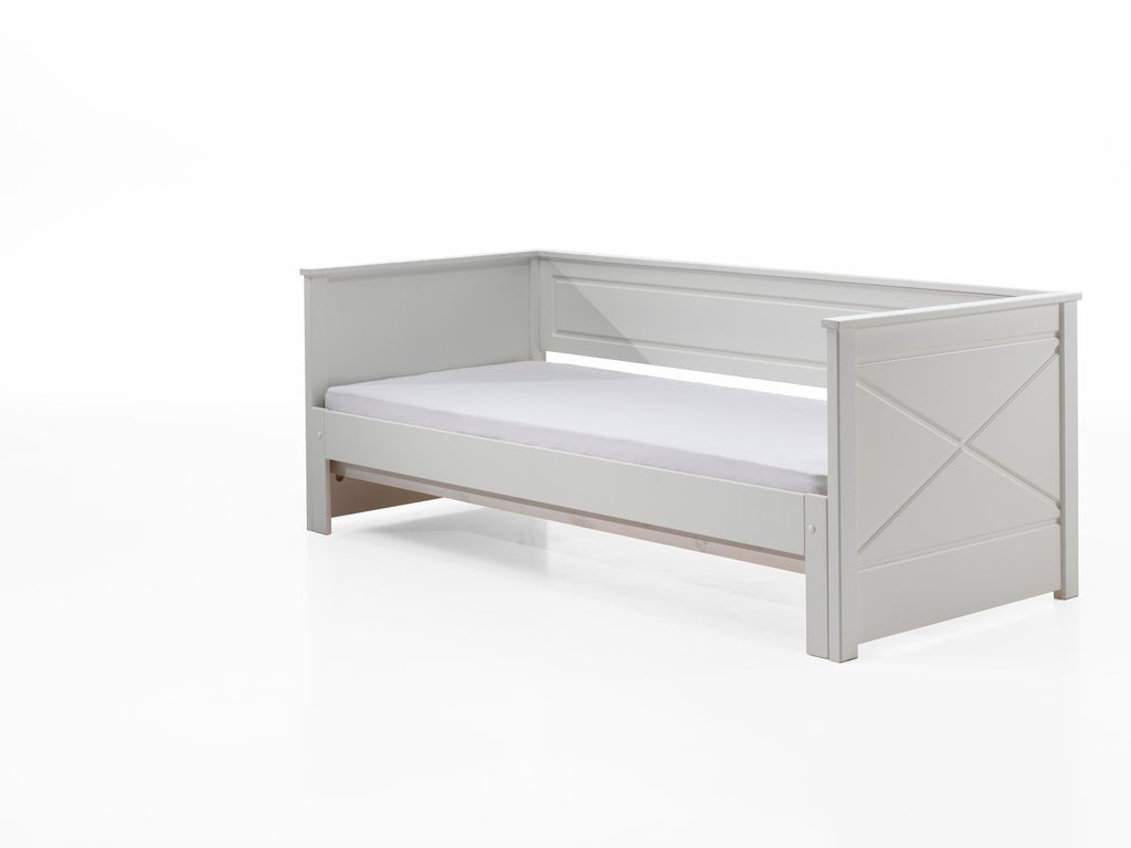 Vipack Letto a Soppalco + Divano Letto - Bianco - 90 x 200 cm - Pino  Massiccio e MDF - Divano con Materasso Incluso e Doghe Inclusi unisex  (bambini)